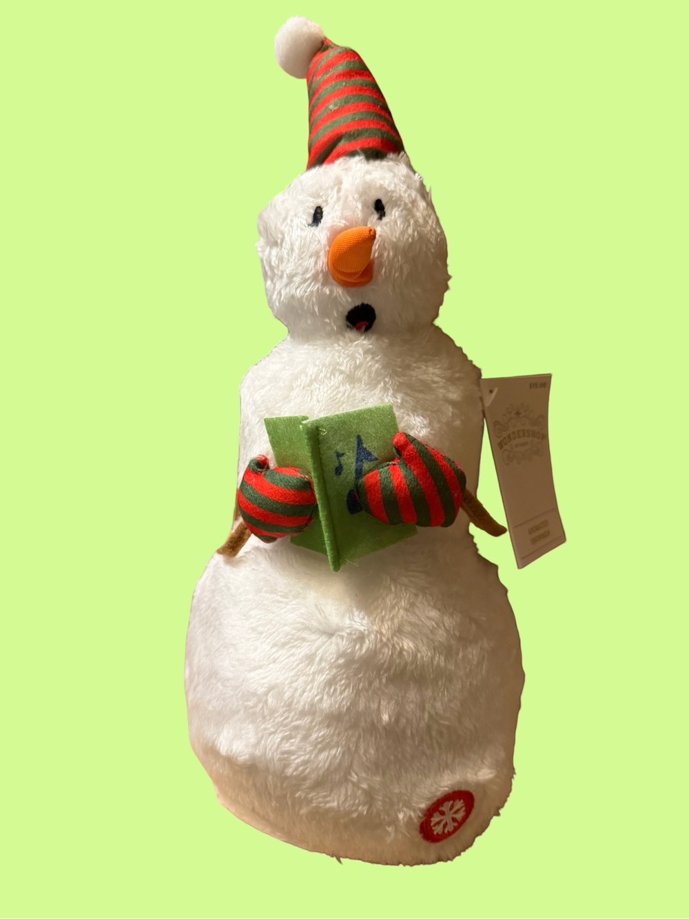 Plush Animated Singing Christmas Snowman Figurine - Wondershop